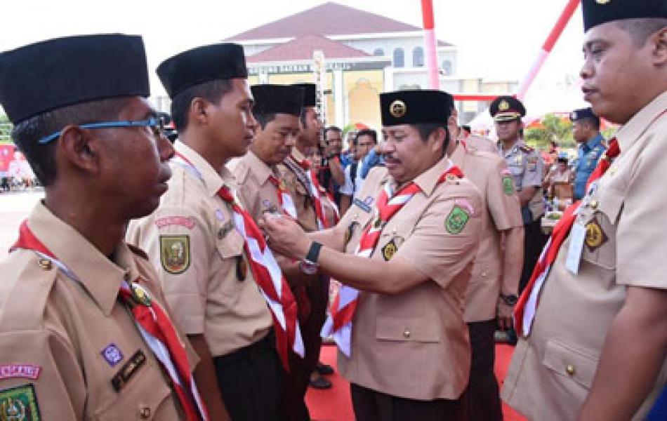 11 Pembina Pramuka Bengkalis Raih Lencana Satya Pancawarsa