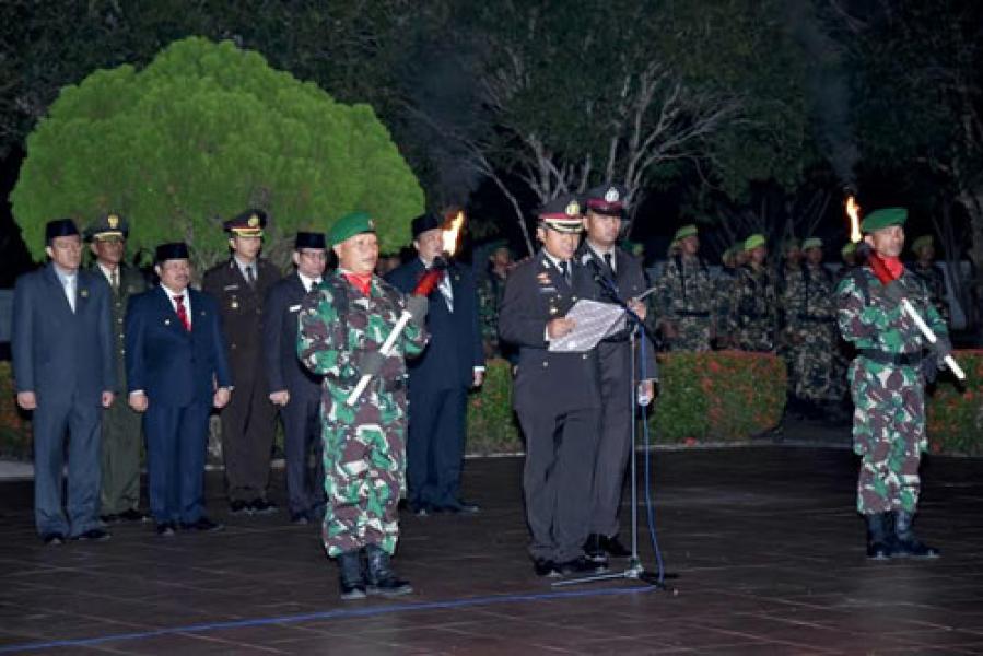 Kapolres Bengkalis Pimpin Apel Malam Rengan Suci di TMP Kesuma Kesatria