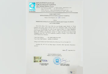 Surat Sakti PAN ke Pasangan Ramli Walid-Irvan Herman