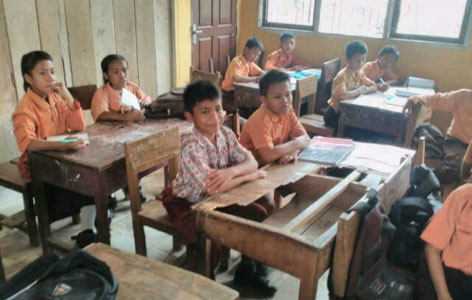 Astaga...Siswa SDN 027 Desa Kesuma Pelalawan Tak Nyaman Belajar