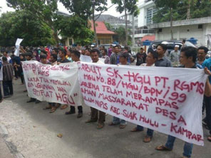 Masyarakat Desa Buluh Nipis dan Desa Lubuk Ogung Desak Cabut Izin PT RGMS