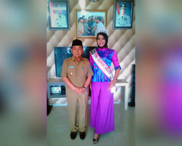 Rahayu Kuntum Melati, Putri Ekonomi Kreatif Indonesia 2016 Temui Bupati Harris