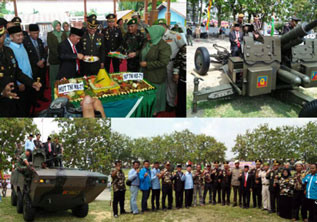 Kodim 0313/KPR Hibur Warga Pangkalan Kerinci Dengan Drama Kolosal dan Pameran Alutsista