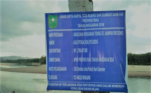 LSM BaNi Janji Laporkan Proyek Pengaman Tebing Domo ke Polda Riau