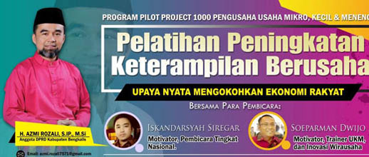 Azmi Rozali Buka Pelatihan Keterampilan Berusaha di Bukitbatu, Bengkalis