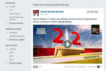 Sineas Muslim Tayangkan Langsung Aksi 212 di Youtube