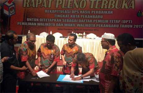 Pleno Rekapitulasi DPT se Pekanbaru, Tenayan Raya Lebih Besar dari Tampan