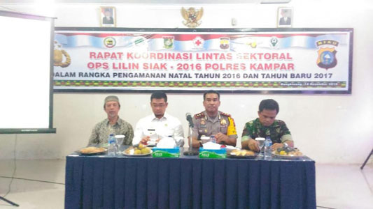 Kapolres Kampar Dampingi PJ Bupati Pimpin Rakor Ops Lilin Siak 2016