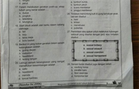Buku Pelajaran Kelas 5 SD Muat Pertanyaan tak Pantas