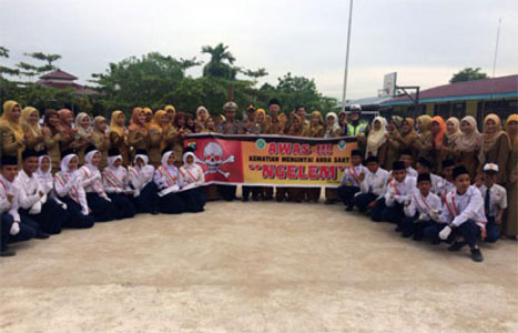 Jajaran Polres Inhil Sosialisasi Bahaya ‘Ngelem’ ke Sekolah-Sekolah