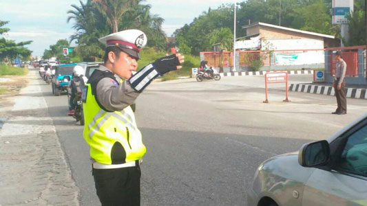 Polres Kampar Turunkan Ratusan Personil Antisipasi Kemacetan Saat Arus Balik