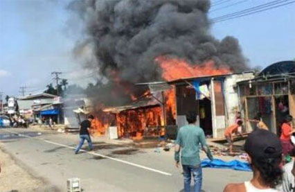 Tiga Rumah Kontrakan di Inhil Terbakar