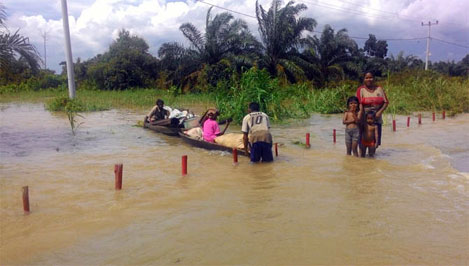 Pasca Banjir, Warga Bonai Minta Bangun Posko dan Dapur Umum
