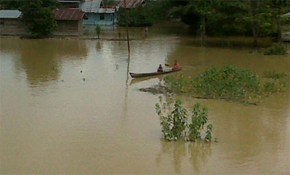 Sungai Rokan Meluap, Aktifitas Nelayan Terhenti