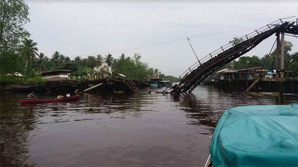 Ini Instruksi Bupati Inhil Ambruknya Jembatan Bente, Mandah