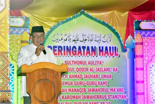 H Rosman Malomo Hadiri Haul Sulthon Auliya Syekh Abdul Qadir Al-Jailani R.A dan Romo KH. Ahmad Jauhari Umar
