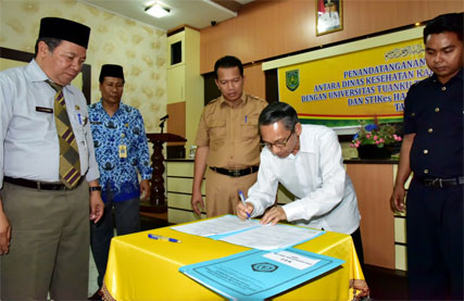 Dinas Kesehatan Inhil Lakukan MoU dengan Dua Sekolah Tinggi