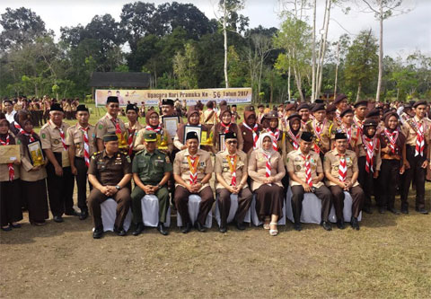 Upacara HUT Pramuka ke 56 di Siak Berlangsung Khidmat
