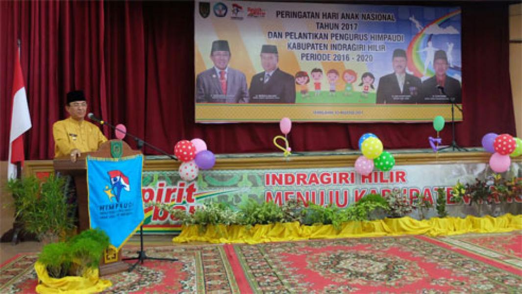 Bupati Inhil Hadiri Peringatan HAN 2017 Dan Pelantikan Pengurus HIMPAUDI Kabupaten Inhil