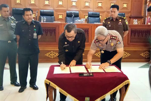 Rekrutmen Anggota Polri 2018, Pemkab Siak Teken MoU dengan Polres Siak