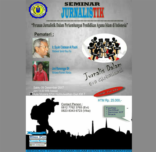 Buruan Mendaftar, Dema STAI Hubbulwathan Duri Gelar Seminar Jurnalistik