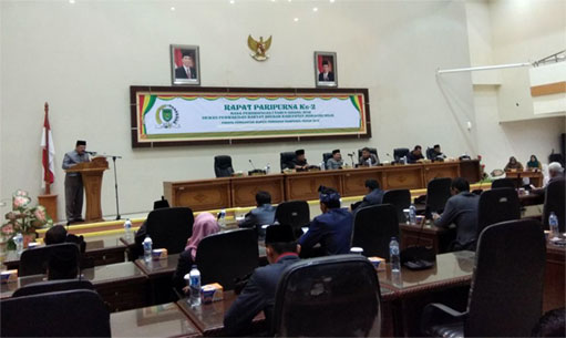 Sekda Inhil Sampaikan Pidato Pengantar Delapan Ranperda 2018