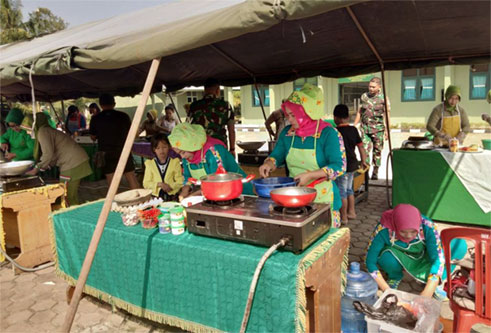 Persit Koramil 03/Tempuling Jadi Pemenang Utama Dalam Lomba Memasak Di Kodim 0314/Inhil
