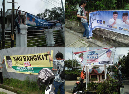 Puluhan APK Ilegal Paslon Gubri dan Wagubri Ditertibkan Panwaslu