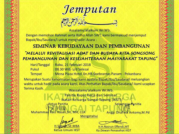 Ikatan Keluarga Sungai Tapung Taja Seminar Adat