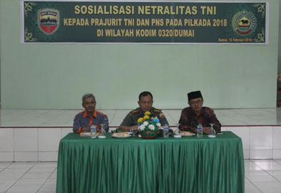 Kodim 0320/Dumai Gelar Sosialisasi Netralitas TNI kepada Prajurit TNI dan PNS