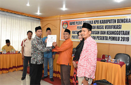 Selain PKB, KPU Bengkalis Nyatakan Seluruh Parpol Lulus Verifikasi Faktual