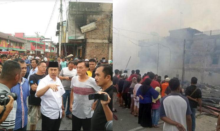 Pasar Tradisonal China Siak Terbakar, 40 Ruko Rata Dengan Tanah