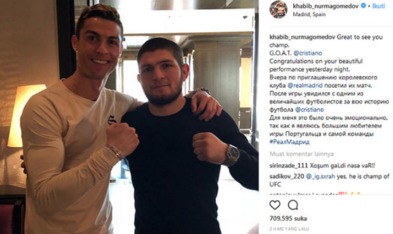 Bertemu Pegulat Muslim Rusia, CR7 Ucapkan ‘Assalamualaikum’