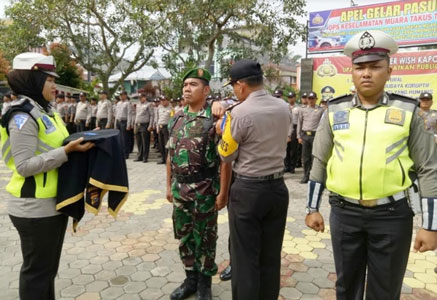Personil Kodim 0313/KPR Ikuti Apel Operasi Keselamatan Muara Takus Tahun 2018