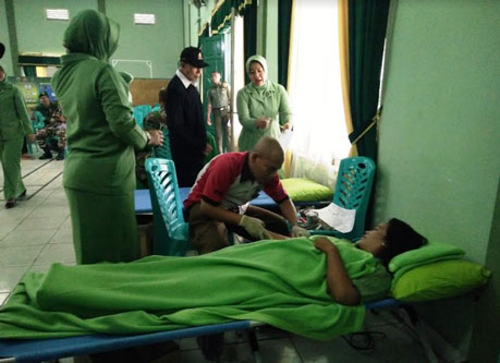 Meriahkan HUT Ke 72 Persit KCK, Kodim 0320/Dumai Gelar Bhakti Sosial Donor Darah
