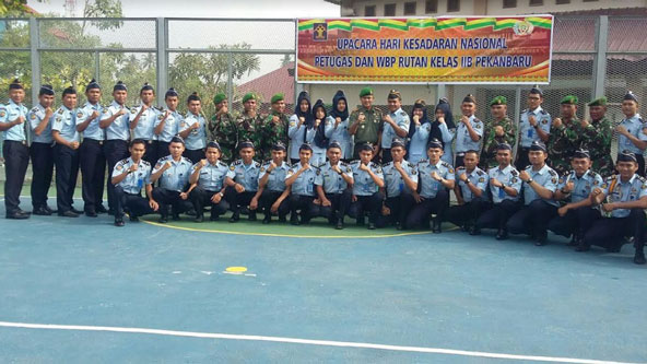 Dandim 0301/Pekanbaru Pimpin Upacara Hari Kesadaran Nasional Di Rutan Kelas II B