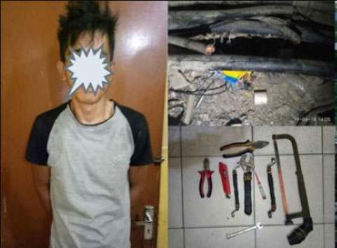 Nekat Curi Kabel Gardu PLN Bandar Serai, Seorang Pemuda Diamankan Polsek Bukitraya