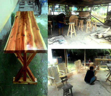 Pengrajin Kayu Tualang Sulap Limbah Kayu Jadi Uang