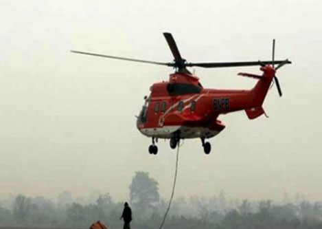 BPBD Riau Minta Kemudahan Izin Terbang Helikopter Karhutla