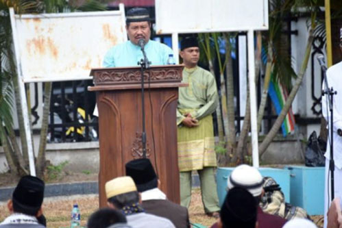 Shalat Idul Adha di Mandau, Bupati Amril Ajak Doakan Jamaah Haji Bengkalis