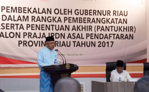 Gubri Berikan Pembekalan Bagi Peserta Pantukhir Calon Praja IPDN Asal Riau