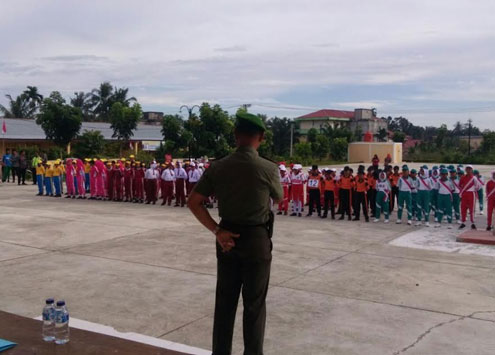 Danramil 08/Tandun Buka Lomba Baris Berbaris Tingkat SD, SMP dan SMA se- Ujung Batu