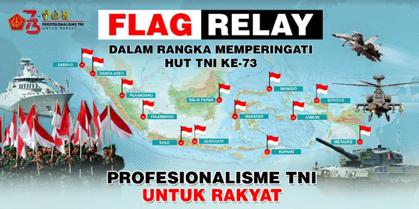 Pawai Bendera Meriahkan HUT TNI Ke-73 Di Pekanbaru