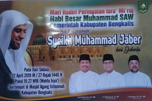 Peringatan Isra Mi’raj, Pemkab Bengkalis Hadirkan Ustadz Syekh Muhammad Jaber