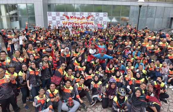 500 Peserta Ramaikan Kayuh Wisata Sehat Bank Riau Kepri 2019