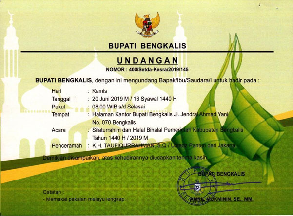 Jemputan, Pemkab Bengkalis Gelar Halal Bi Halal