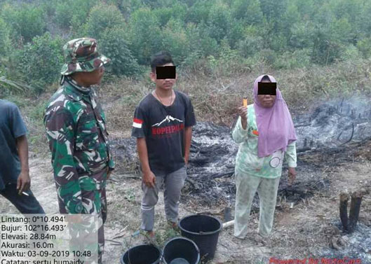 Satgas Karhutla Kodim 0313/Kpr Tangkap Pembakar Lahan Di Pelalawan Riau