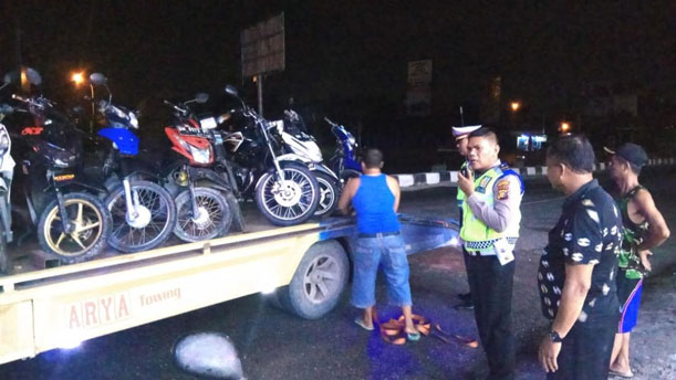 Terlibat Balap Liar, Puluhan Sepeda Motor di Pekanbaru Diamankan Polisi