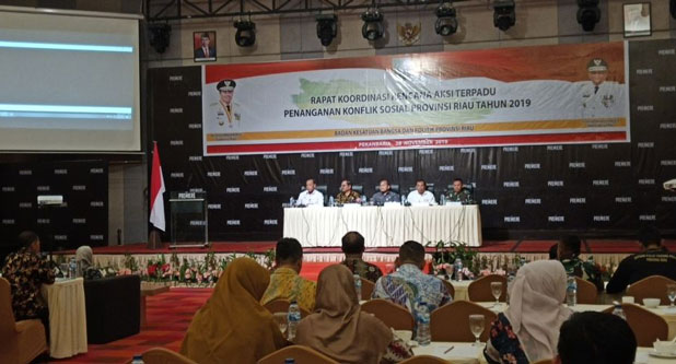Kesbangpol Riau Gelar Rakor Renaksi Terpadu Penanganan Konflik Sosial 2019