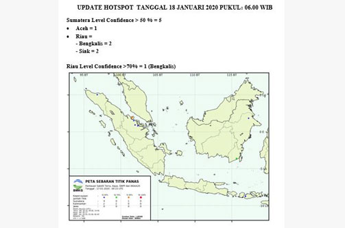 4 Titik Panas Terdeteksi di Bengkalis dan Siak